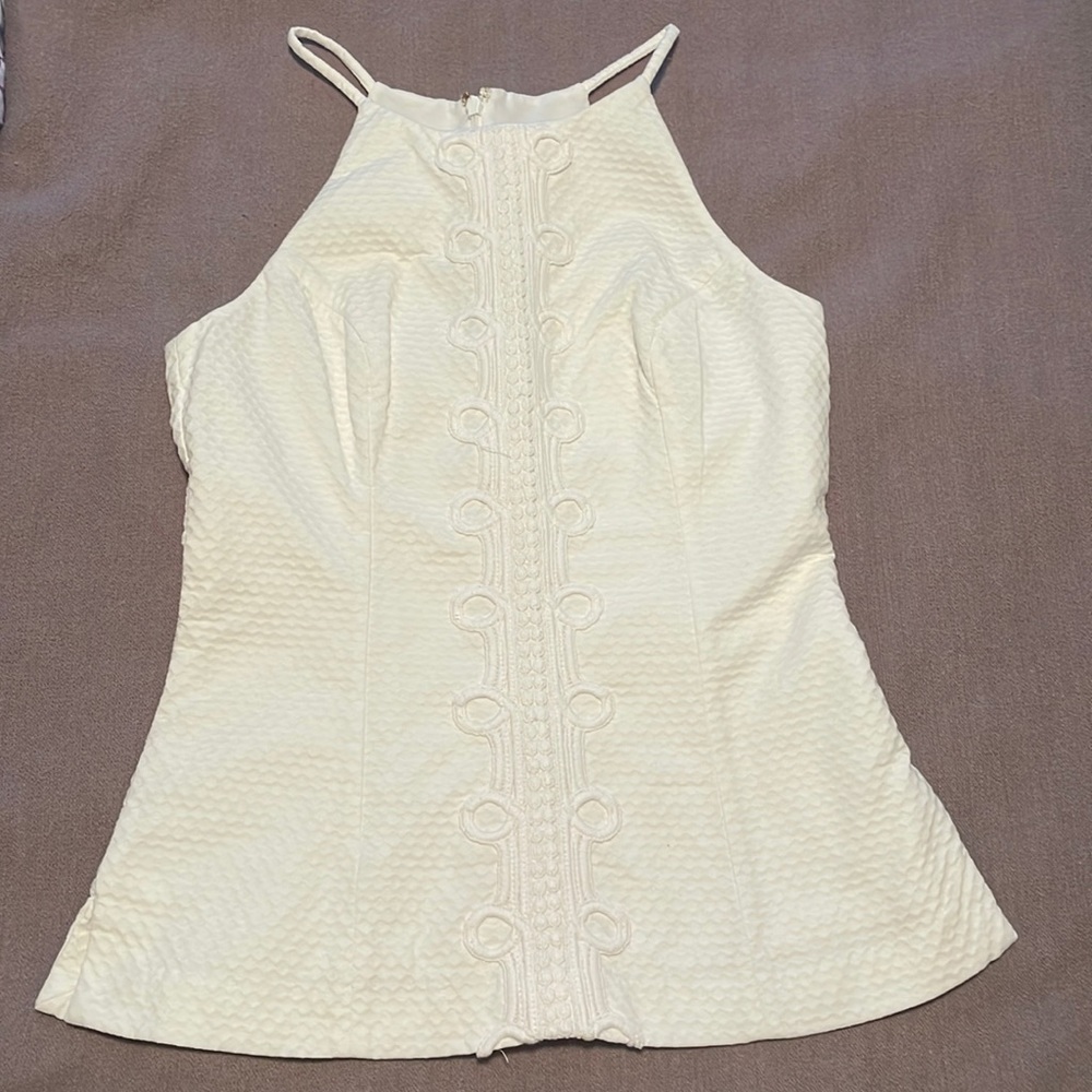 Lilly Pulitzer while brocade top